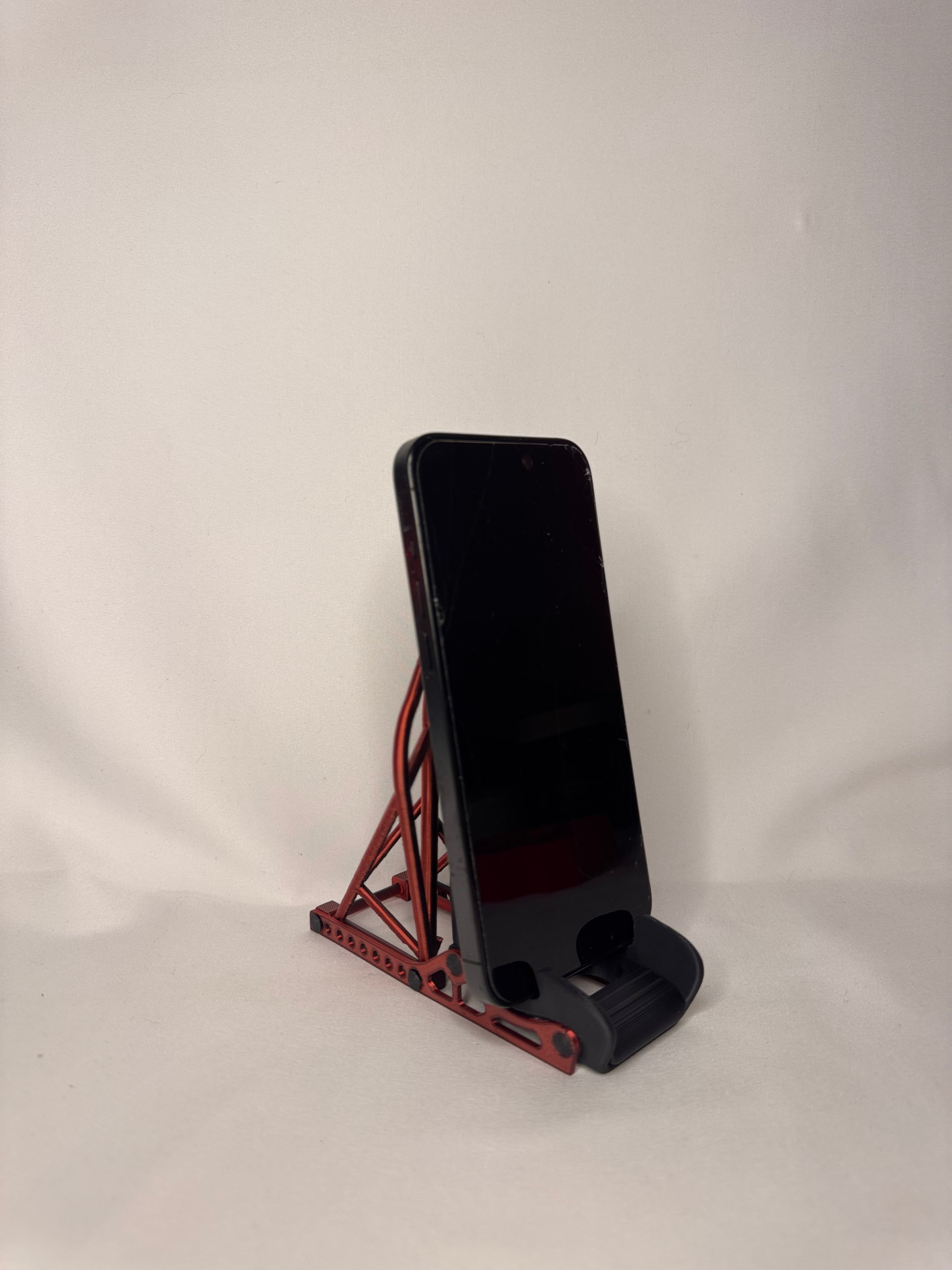 Racing seat phone stand